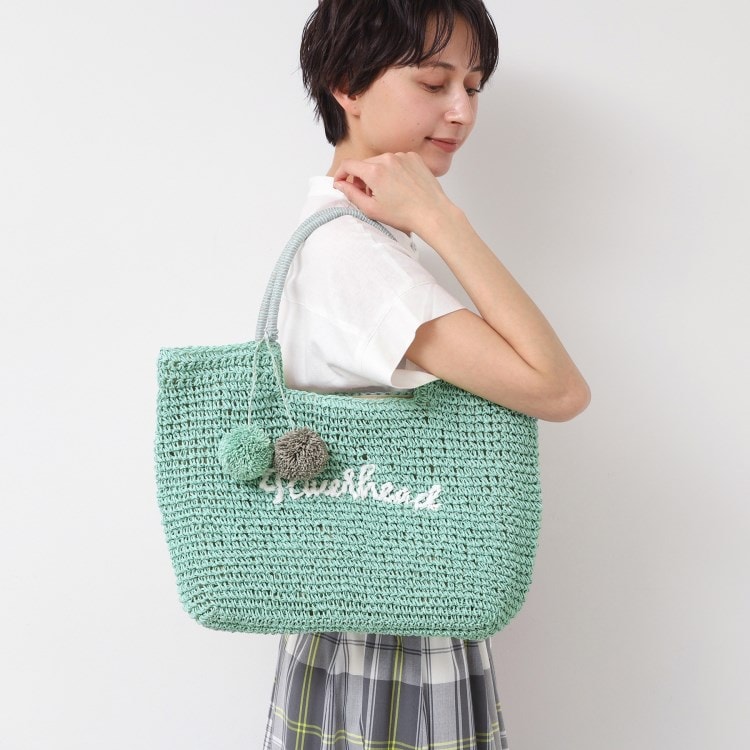 デッサン(レディース)(Dessin(Ladies))の【軽量・A4収納可】ポンポンチャームペーパーロゴトートバッグ トートバッグ