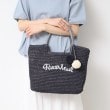 デッサン(レディース)(Dessin(Ladies))の【軽量・A4収納可】ポンポンチャームペーパーロゴトートバッグ ネイビー(094)