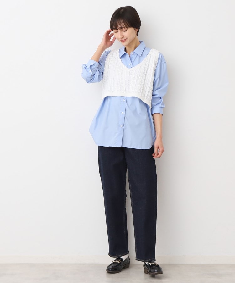 デッサン(レディース)(Dessin(Ladies))の【洗える】クロップド丈Vネックニットベスト3