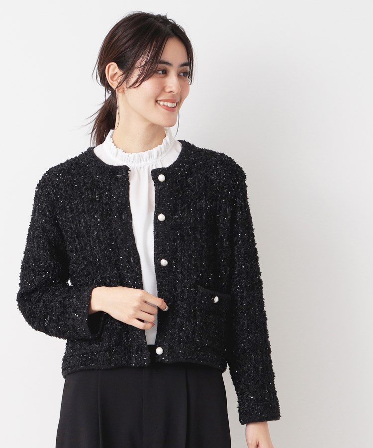 デッサン(レディース)(Dessin(Ladies))の【春SALE・洗える】ニットツィードカーディガン8