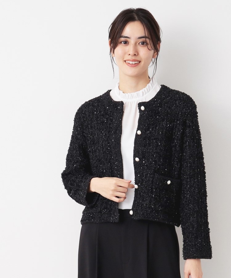 デッサン(レディース)(Dessin(Ladies))の【春SALE・洗える】ニットツィードカーディガン9