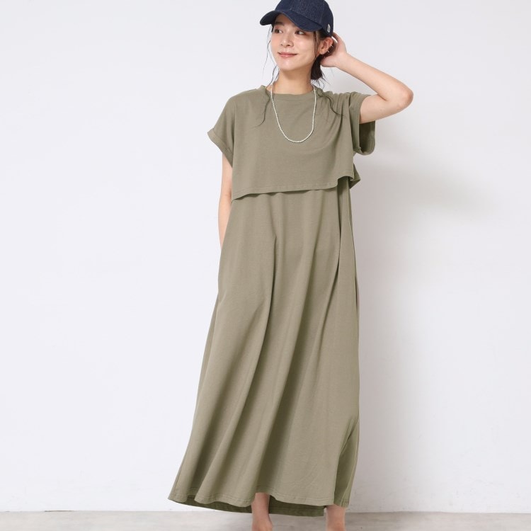 デッサン(レディース)(Dessin(Ladies))の【2点セット・洗える】テントラインジャージワンピース セットアップ