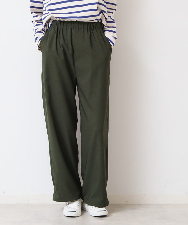 デッサン(レディース)(Dessin(Ladies))の【ウエストゴム・洗える】裾ドロスト付きパンツ（S～L） カーキ(029)