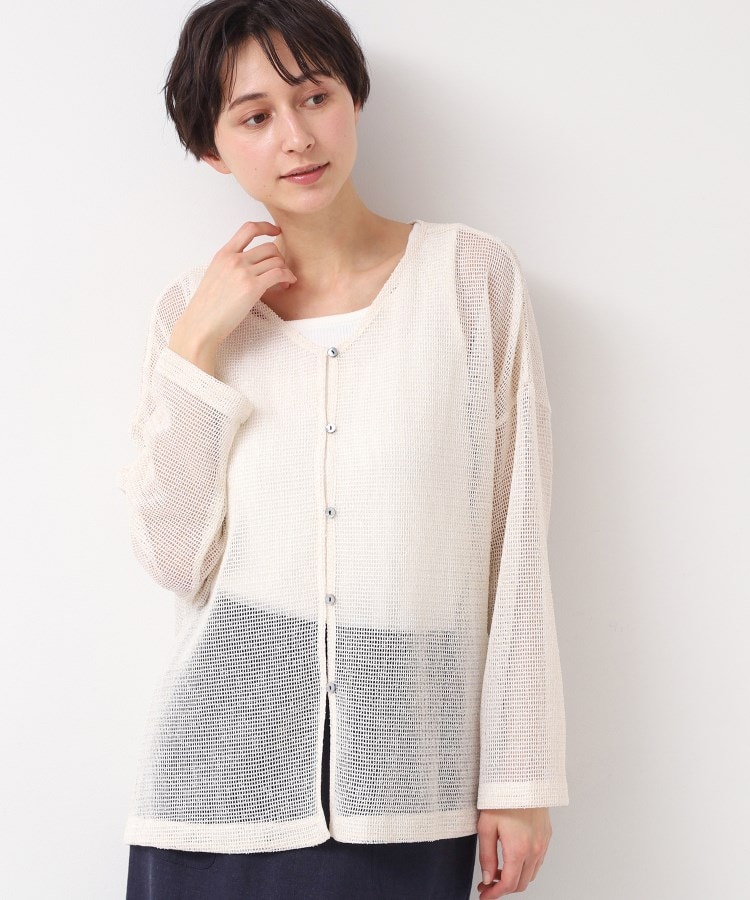 デッサン(レディース)(Dessin(Ladies))の【前後2WAY・洗える】ラメ入りオーバーサイズメッシュブラウス3