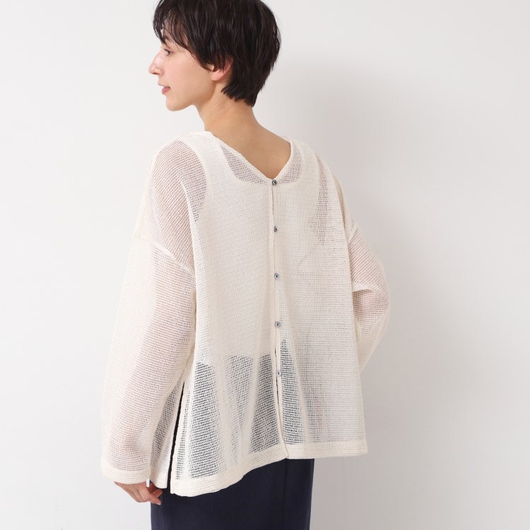 デッサン(レディース)(Dessin(Ladies))の【前後2WAY・洗える】ラメ入りオーバーサイズメッシュブラウス シャツ・ブラウス