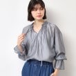 デッサン(レディース)(Dessin(Ladies))の【洗える】フリルリボンブラウス ライトグレー(011)