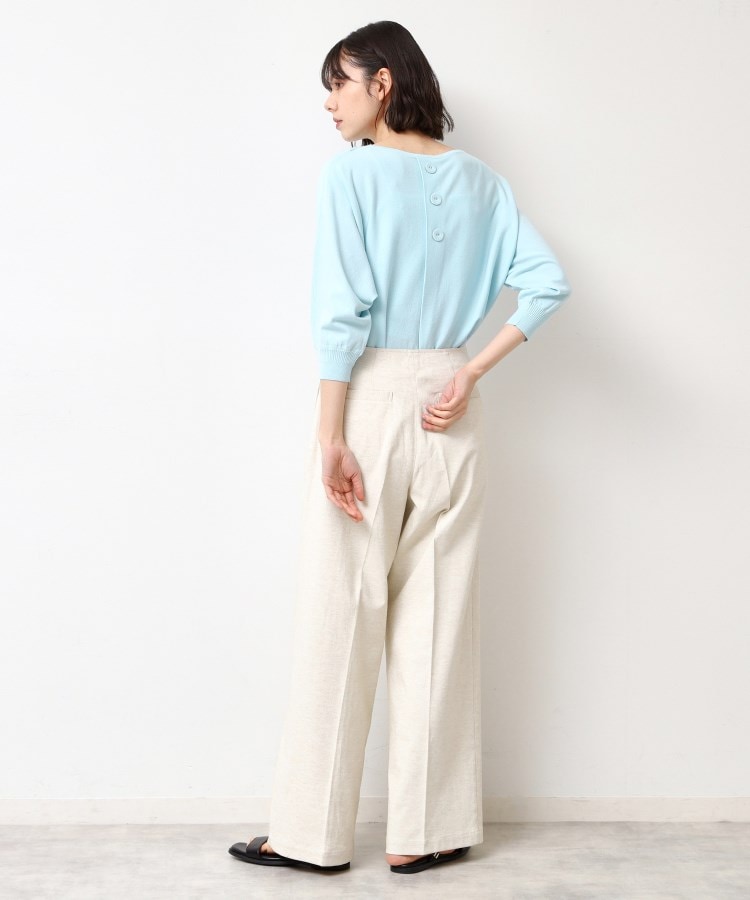 デッサン(レディース)(Dessin(Ladies))の【選べる7色展開・洗える】後ろボタンニットプルオーバー七分袖（XS～L）11
