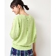 デッサン(レディース)(Dessin(Ladies))の【選べる7色展開・洗える】後ろボタンニットプルオーバー七分袖（XS～L） グリーン(025)