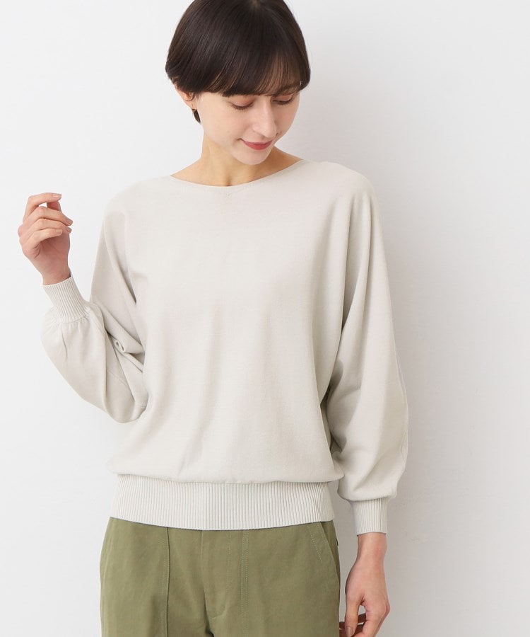 洗える】後ろボタンニットプルオーバー長袖(XS~L)(ニット 洗える】後ろボタンニットプルオーバー長袖(XS~L)(ニット