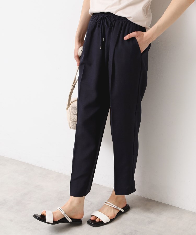 デッサン(レディース)(Dessin(Ladies))の【ウエストゴム・洗える】センターライン入りテーパードパンツ（XS～L） ネイビー(094)