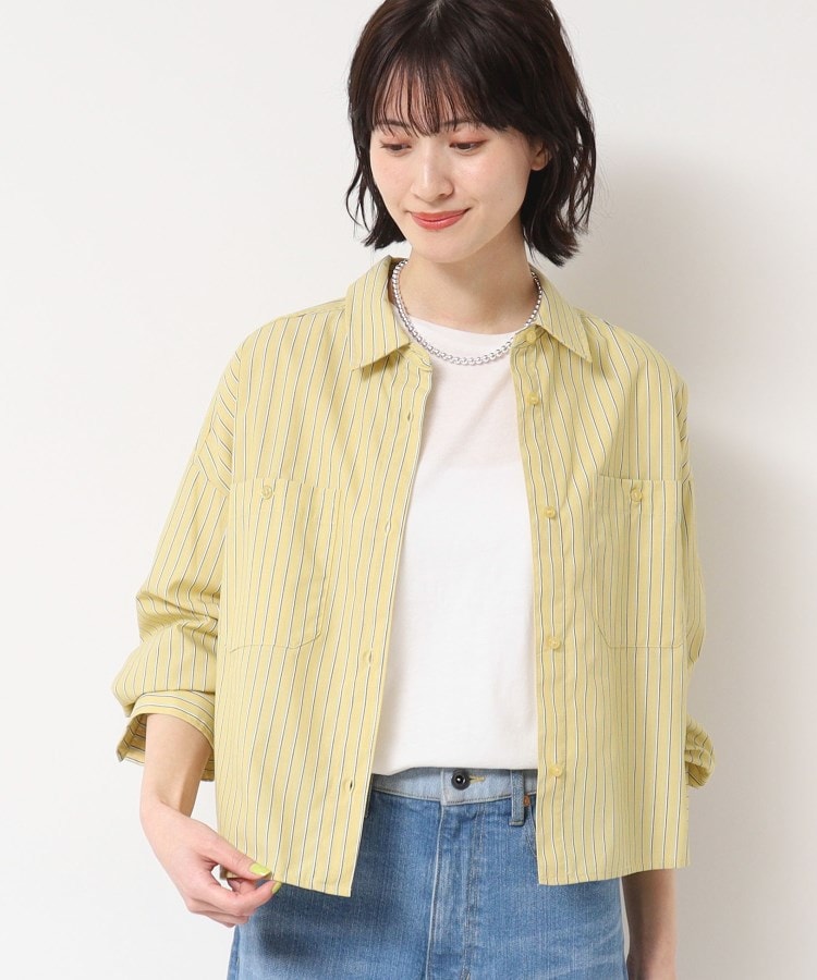 デッサン(レディース)(Dessin(Ladies))の【洗える・4サイズ展開】ポケット付きクロップド丈シャツ（XS～L） オーク(334)