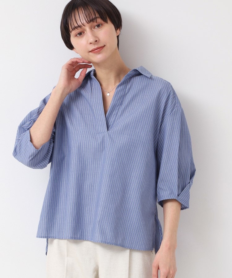 デッサン(レディース)(Dessin(Ladies))の【洗える・4サイズ展開】スキッパーシャツブラウス（XS～L）10