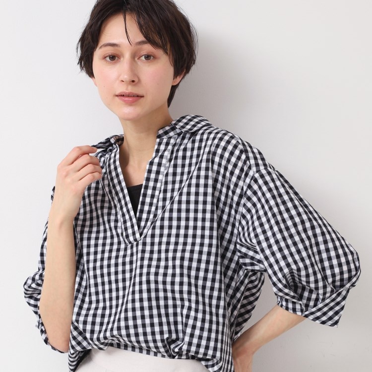 デッサン(レディース)(Dessin(Ladies))の【洗える・4サイズ展開】スキッパーシャツブラウス（XS～L） シャツ・ブラウス