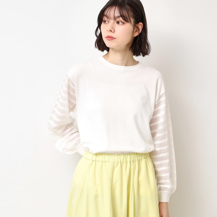 デッサン(レディース)(Dessin(Ladies))の【洗える】スリーブボーダーニット（S～L） ニット/セーター