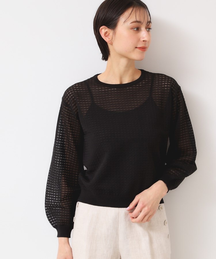 デッサン(レディース)(Dessin(Ladies))の【洗える】チェック柄シアーニット2