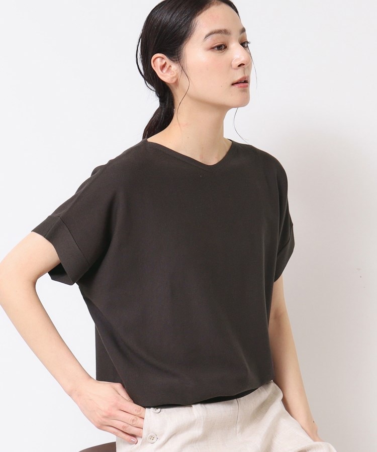 デッサン(レディース)(Dessin(Ladies))の【洗える・4サイズ展開】後ろボタンニットプルオーバーフレンチスリーブ6