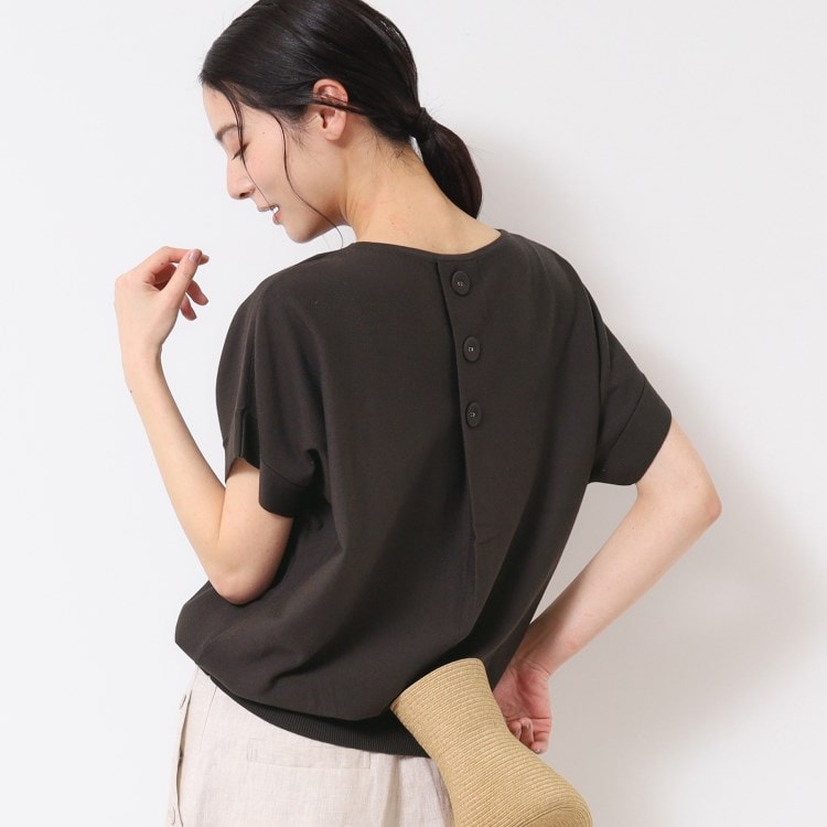 デッサン(レディース)(Dessin(Ladies))の【洗える・4サイズ展開】後ろボタンニットプルオーバーフレンチスリーブ ニット/セーター