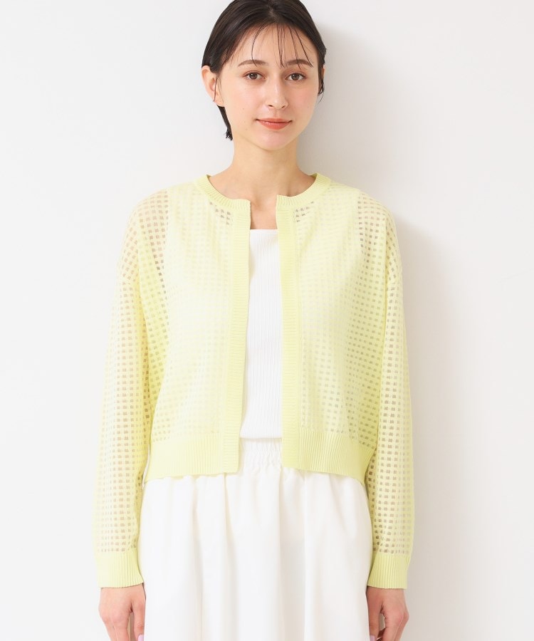 デッサン(レディース)(Dessin(Ladies))の【洗える】チェック柄シアークルーネックカーディガン13