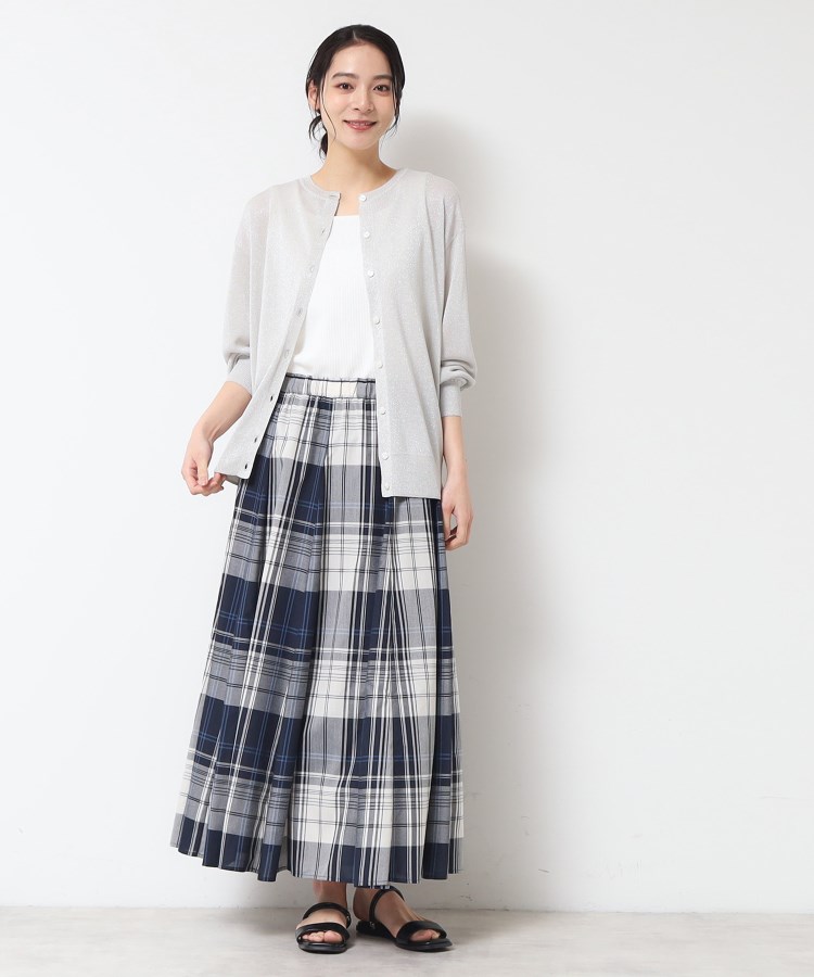 デッサン(レディース)(Dessin(Ladies))の【接触冷感・洗える】クルーネックミドル丈ラメカーディガン（S～L）6