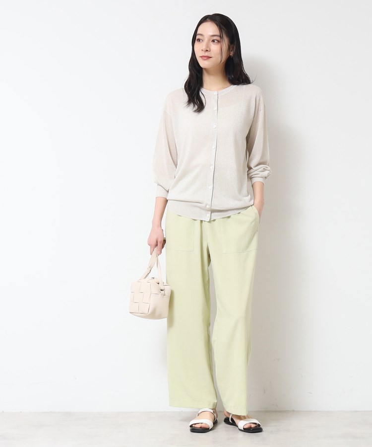 デッサン(レディース)(Dessin(Ladies))の【接触冷感・洗える】クルーネックミドル丈ラメカーディガン（S～L）2