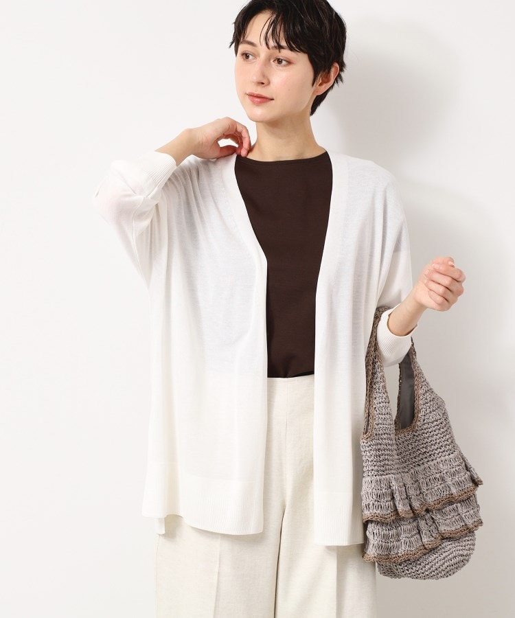 デッサン(レディース)(Dessin(Ladies))の【接触冷感・洗える】ドルマンスリーブひんやりカーディガン（S～L） ホワイト(002)