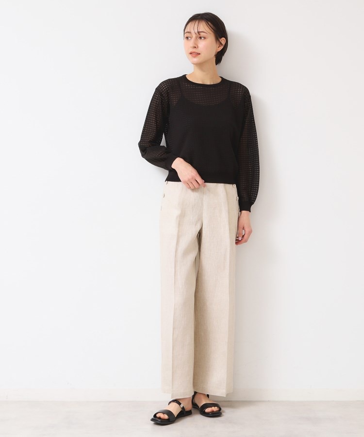 デッサン(レディース)(Dessin(Ladies))の【セットアップ可能・洗える】タック入り麻マリンパンツ8