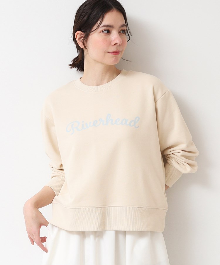 デッサン(レディース)(Dessin(Ladies))の【洗える】フロッキーロゴスウェット（S～L） ホワイト(002)