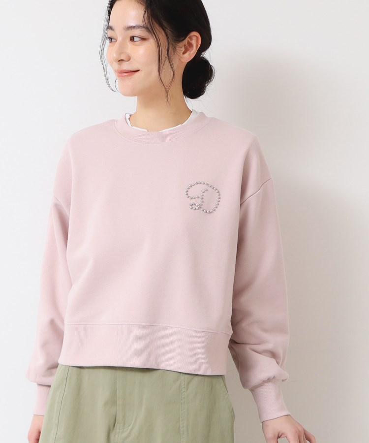 デッサン(レディース)(Dessin(Ladies))の【洗える】スタッズDマーク付きクロップド丈スウェット5
