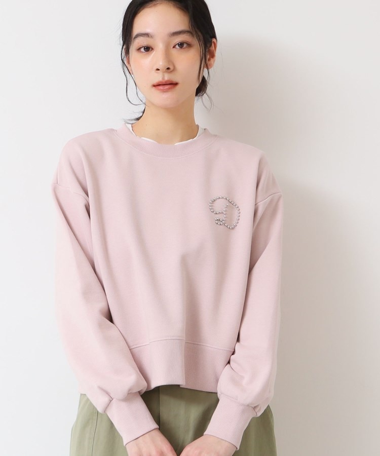 デッサン(レディース)(Dessin(Ladies))の【洗える】スタッズDマーク付きクロップド丈スウェット ライトピンク(070)
