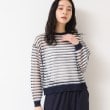 デッサン(レディース)(Dessin(Ladies))の【洗える】シアーカラ―ボーダーニット（S～L）1