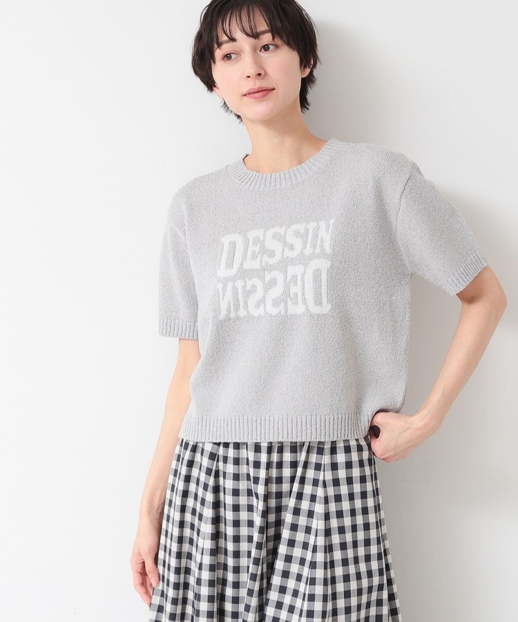 デッサン(レディース)(Dessin(Ladies))の【洗える】ロゴジャカード半袖ニット（S～L）1