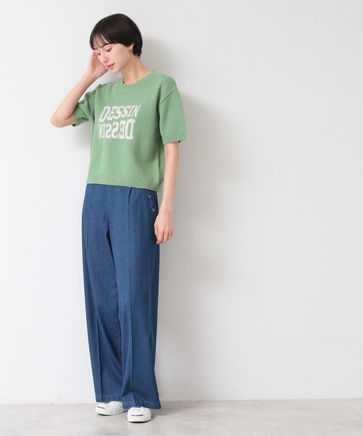 デッサン(レディース)(Dessin(Ladies))の【洗える】ロゴジャカード半袖ニット（S～L）7