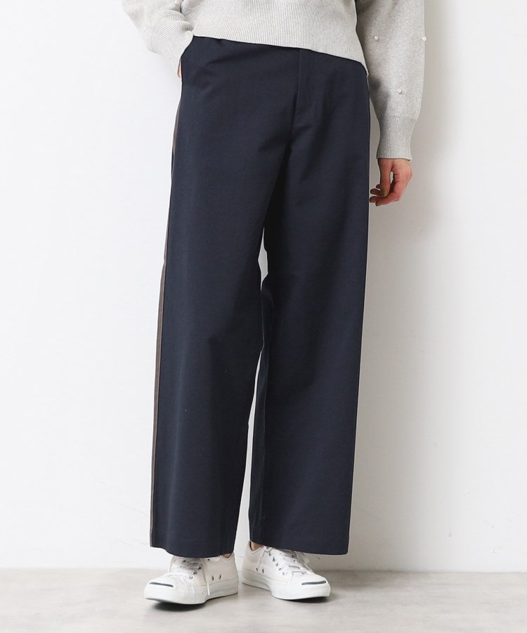 デッサン(レディース)(Dessin(Ladies))の【洗える】サイドライン入りワイドパンツ（S～L）1
