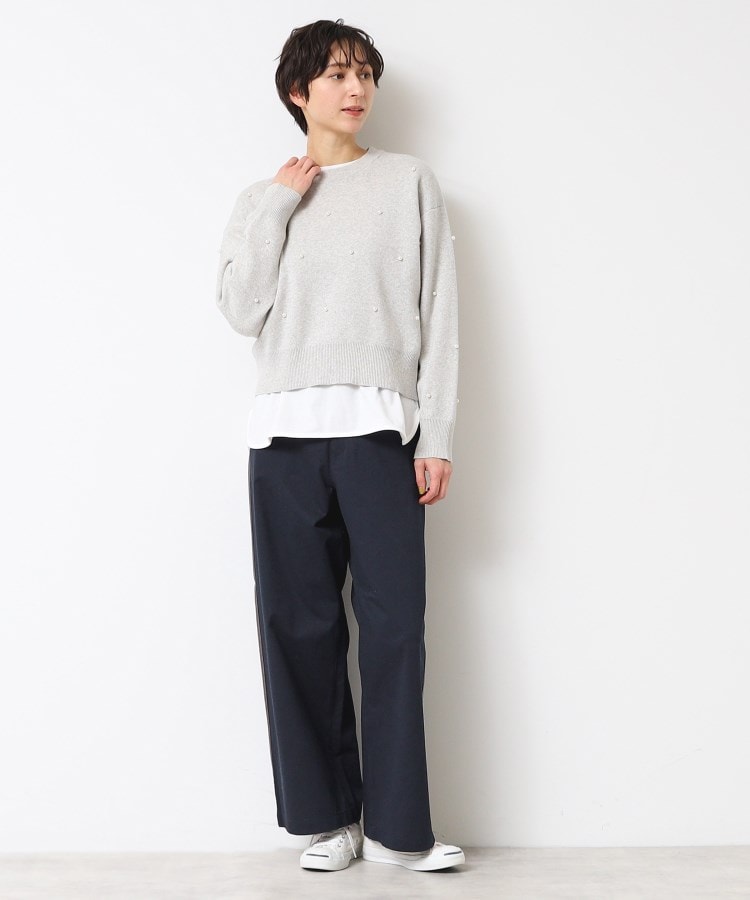 デッサン(レディース)(Dessin(Ladies))の【洗える】サイドライン入りワイドパンツ（S～L）2