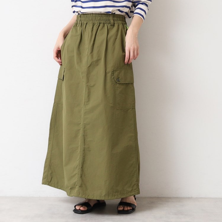 デッサン(レディース)(Dessin(Ladies))の【洗える・ウエストゴム】スピンドル付カーゴスカート マキシ・ロングスカート