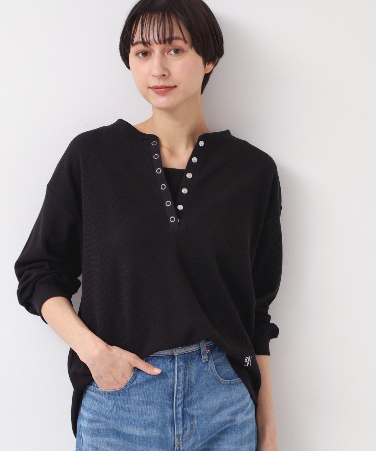 デッサン(レディース)(Dessin(Ladies))の【洗える】ヘンリーネックカットソー ブラック(019)