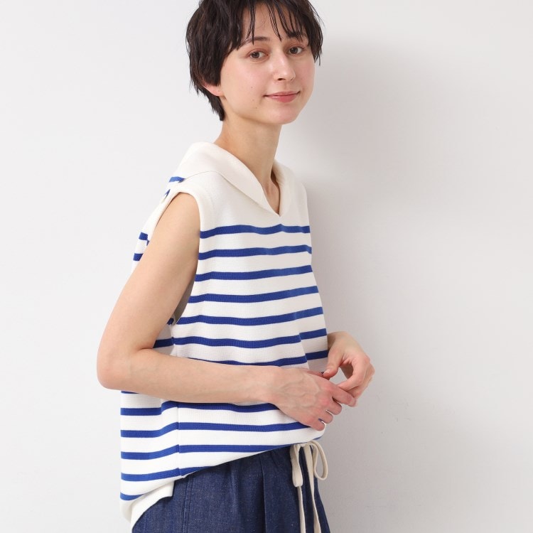 デッサン(レディース)(Dessin(Ladies))の【洗える】セーラーカラーボーダーニット ニット/セーター