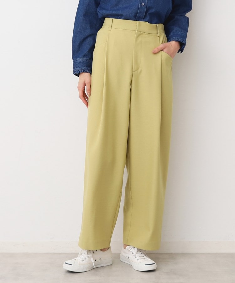 洗える】タック入りワイドパンツ（S～L）（フルレングスパンツ