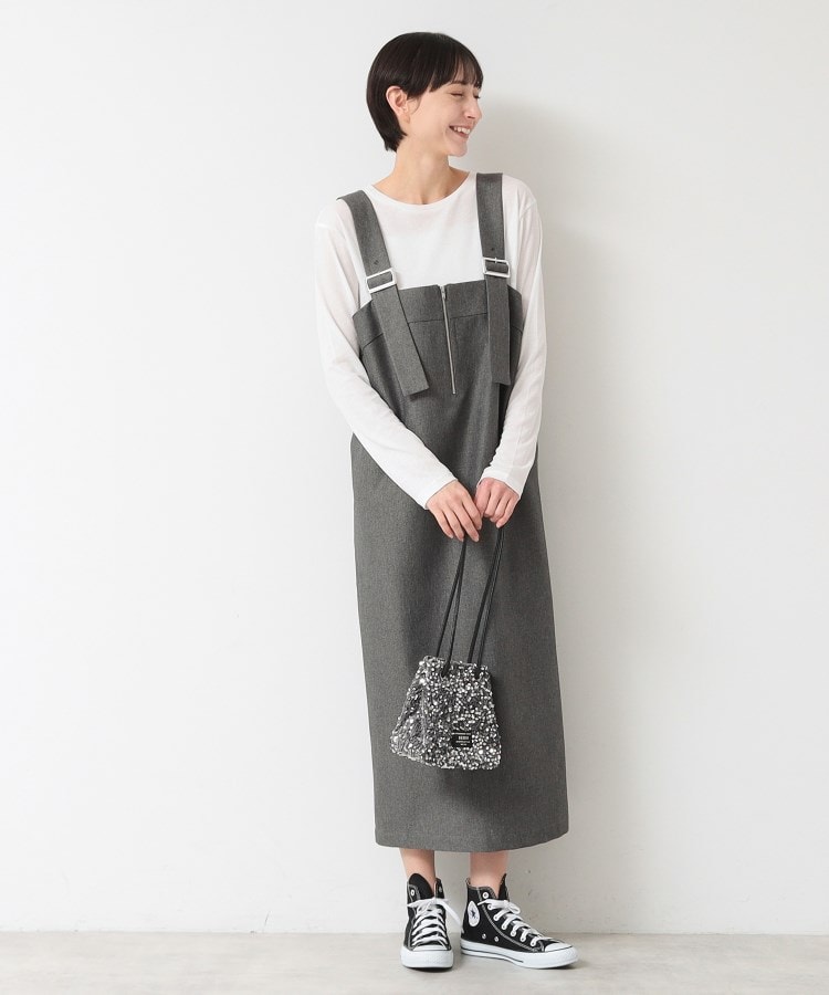 デッサン(レディース)(Dessin(Ladies))の【洗える】フロントジップジャンパースカート チャコールグレー(014)