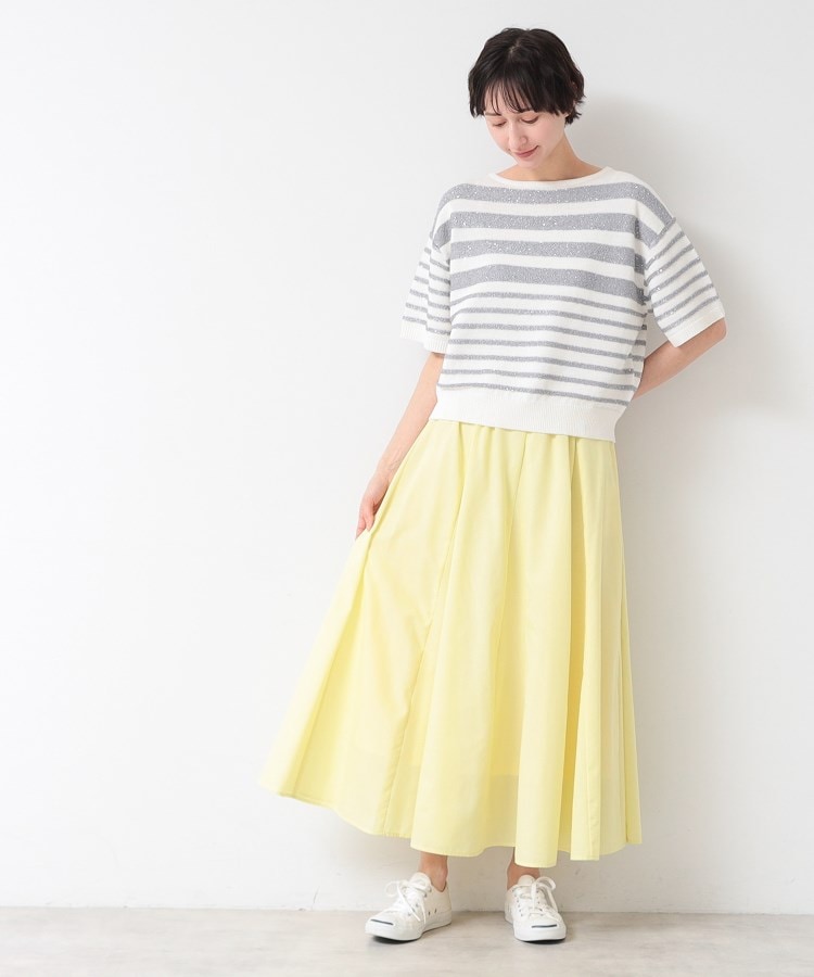 デッサン(レディース)(Dessin(Ladies))の【洗える】スパンコールラメボーダーニット2