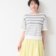 デッサン(レディース)(Dessin(Ladies))の【洗える】スパンコールラメボーダーニット ライトグレー(311)