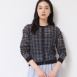 デッサン(レディース)(Dessin(Ladies))の【洗える】シアーボーダーカーディガン（S～L） ネイビー(394)