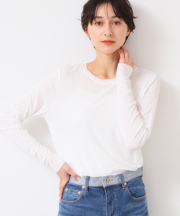 デッサン(レディース)(Dessin(Ladies))の【洗える】チュール重ねロングスリーブTシャツ1