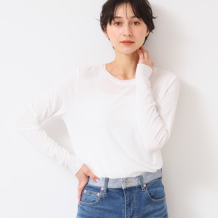 デッサン(レディース)(Dessin(Ladies))の【洗える】チュール重ねロングスリーブTシャツ カットソー