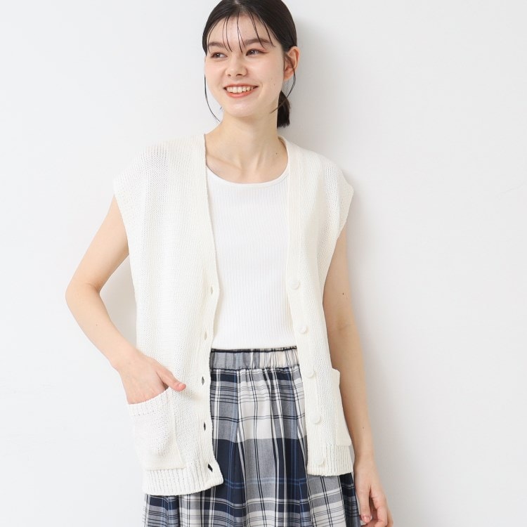 デッサン(レディース)(Dessin(Ladies))の【日本製】ボタン付きニットベスト ベスト
