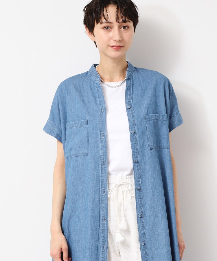 デッサン(レディース)(Dessin(Ladies))の【洗える】リネンブレンドデニム調シャツワンピース（S～L）1