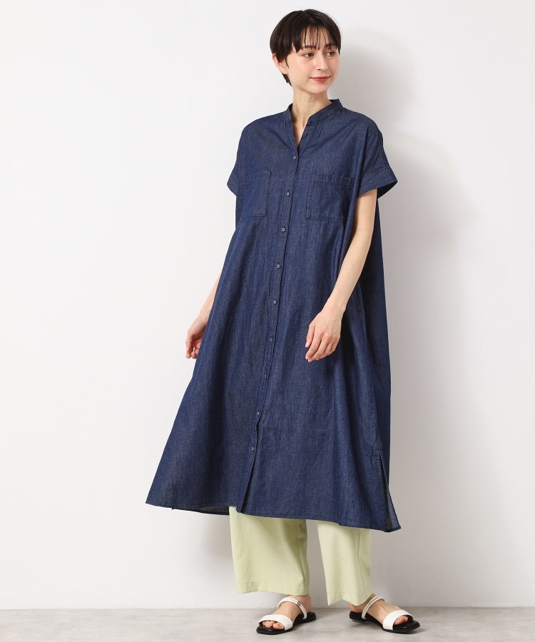 デッサン(レディース)(Dessin(Ladies))の【洗える】リネンブレンドデニム調シャツワンピース（S～L）9