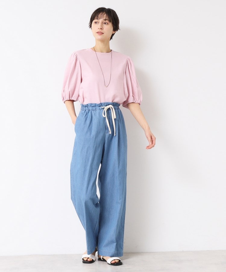 デッサン(レディース)(Dessin(Ladies))の【ウエストゴム・洗える】リネンブレンドデニム調イージーパンツ（XS～L）3