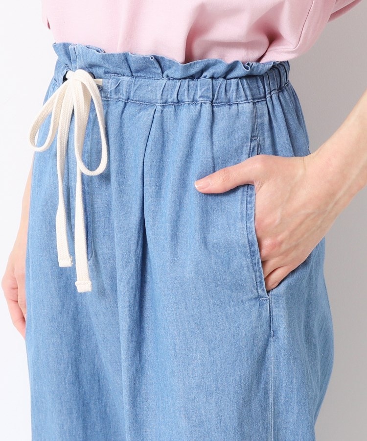 デッサン(レディース)(Dessin(Ladies))の【ウエストゴム・洗える】リネンブレンドデニム調イージーパンツ（XS～L）19
