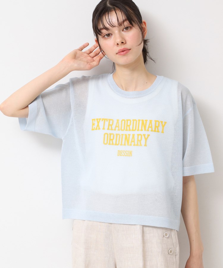 デッサン(レディース)(Dessin(Ladies))の【洗える】シースルーロゴニット9